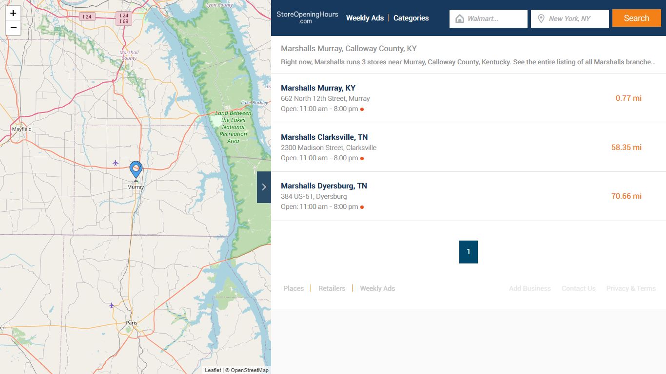 Marshalls Murray, Calloway County, KY - Store Locator & Hours