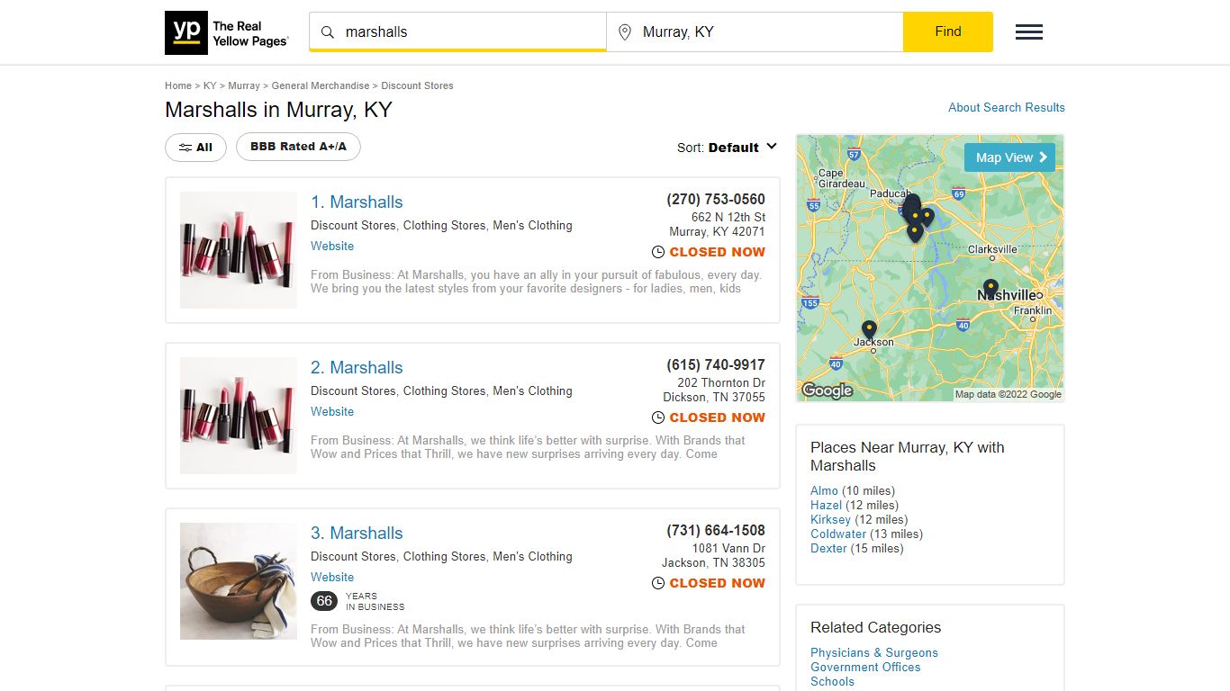 Marshalls Locations & Hours Near Murray, KY - YP.com